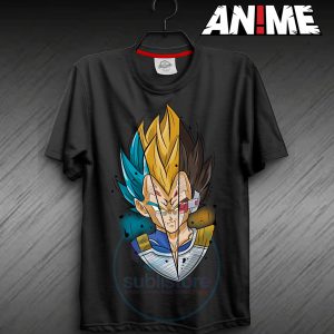 Camiseta de Vegeta de Dragon Ball en sus tres fases